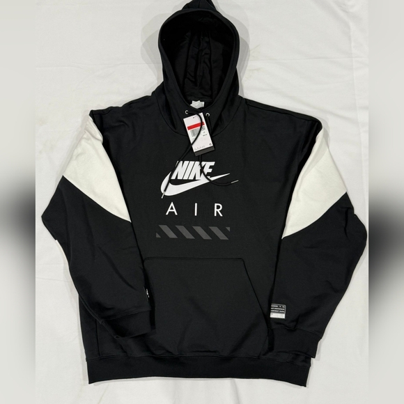 Nike Air Pullover Loose Fit Hoodie in Black & White- Size Lg  NWT - Picture 6 of 8